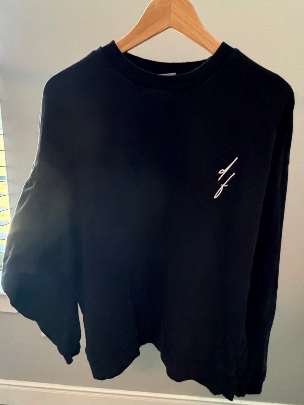 ASOS Black Crewneck Sweater with White Script Logo